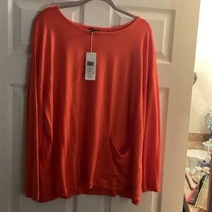 Eileen Fisher Vibrant Orange Long Sleeve Top